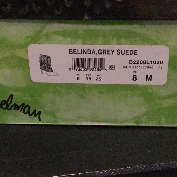 New Sam Edelman Belinda grey Suede Ankle Leather Boots Fringe Tassel NWT - Picture 7 of 8